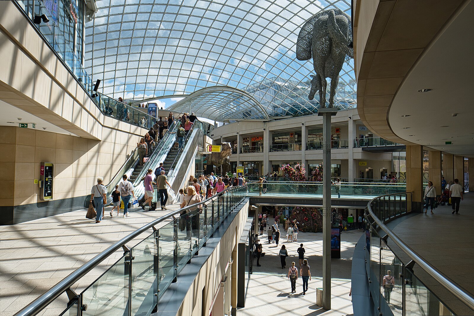 Trinity Leeds covered atrium with iconic glazed dome